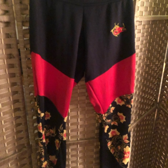 Nike Black and Red Floral Joggers - Picture 1 of 9